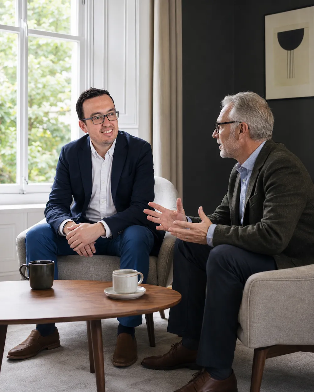 Charles in conversation with a client.